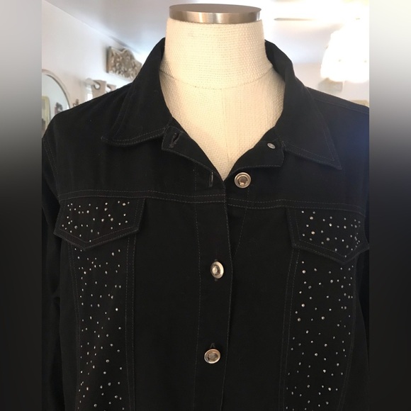 Quaker Factory Women’s Western Style Rhinestone Long Sleeve Shirt Size Large - Picture 3 of 6